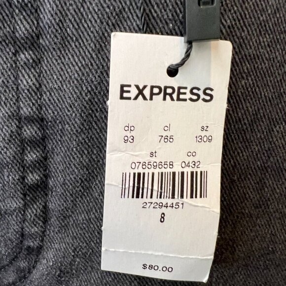 NWT Express Black Super High Rise Denim Maxi Skirt with slit, Size 8 - Picture 13 of 15